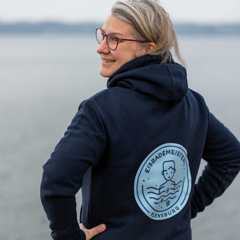 Quadrat-Hoodie-blau