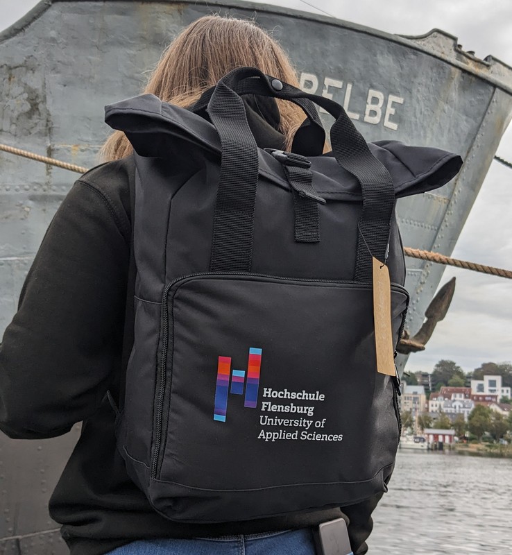 Rolltop-Rucksack - Hochschule Flensburg - Recyclingmaterial
